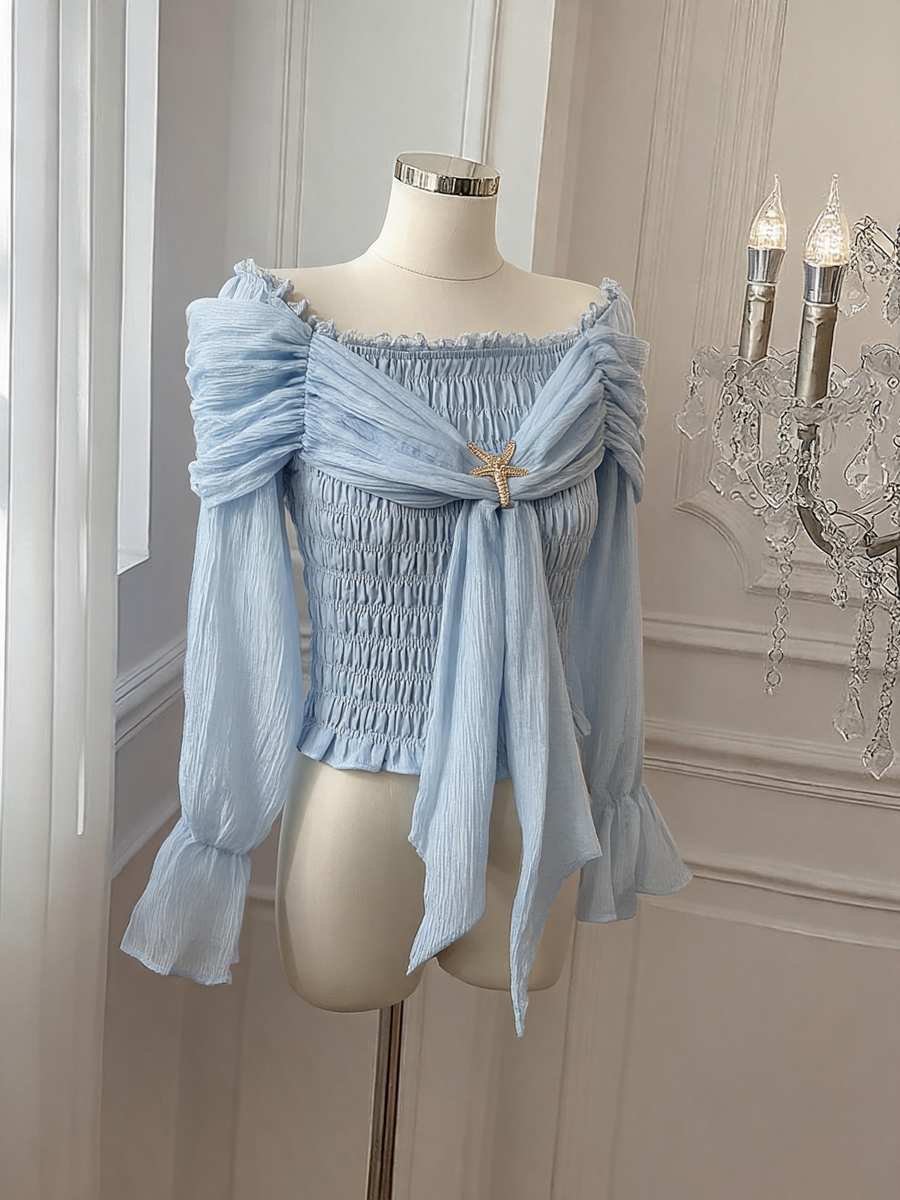 elegant-off-shoulder-long-sleeve-blouse-for-women Elegant Off-Shoulder Long-Sleeve Blouse for Women