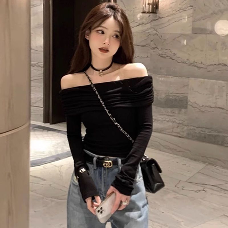 french-one-shoulder-top-slim-fit-off-shoulder-short-sleeve-womens-summer-tee_2 French One-Shoulder Top Slim Fit Off-Shoulder Short Sleeve Women's Summer Tee