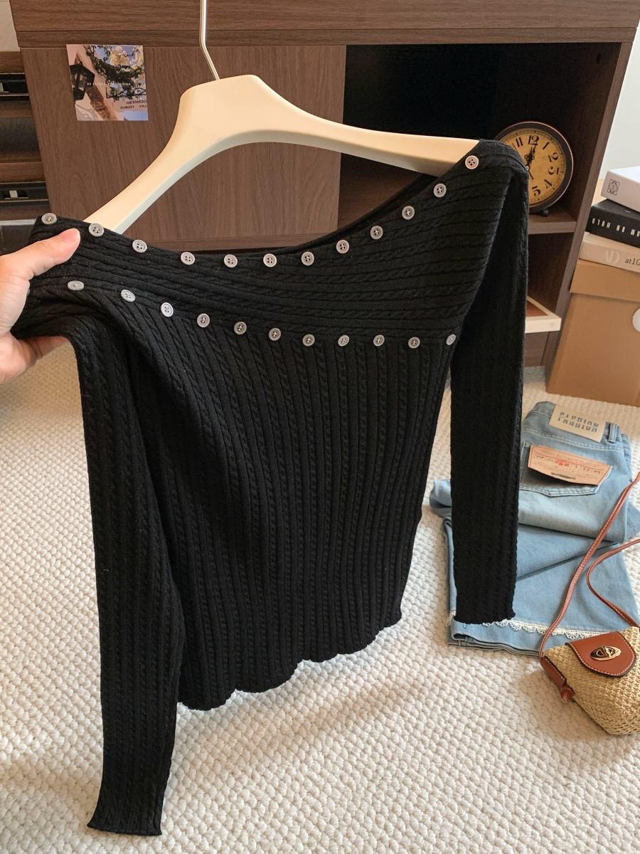korean-cable-knit-one-shoulder-double-breasted-sweater-women-2026-early-autumn-slim-fit-base-layer-top_3 Korean Cable Knit One Shoulder Double Breasted Sweater Women 2026 Early Autumn Slim Fit Base Layer Top