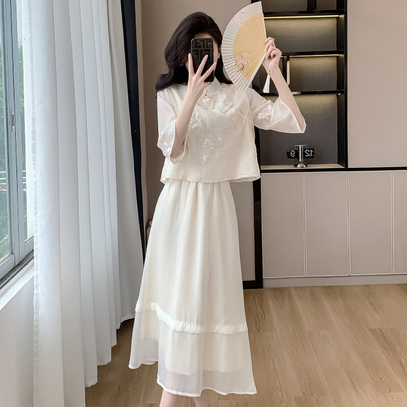 new-chinese-style-embroidered-two-piece-dress-set-for-women-summer-2025 New Chinese Style Embroidered Two-Piece Dress Set for Women Summer 2025