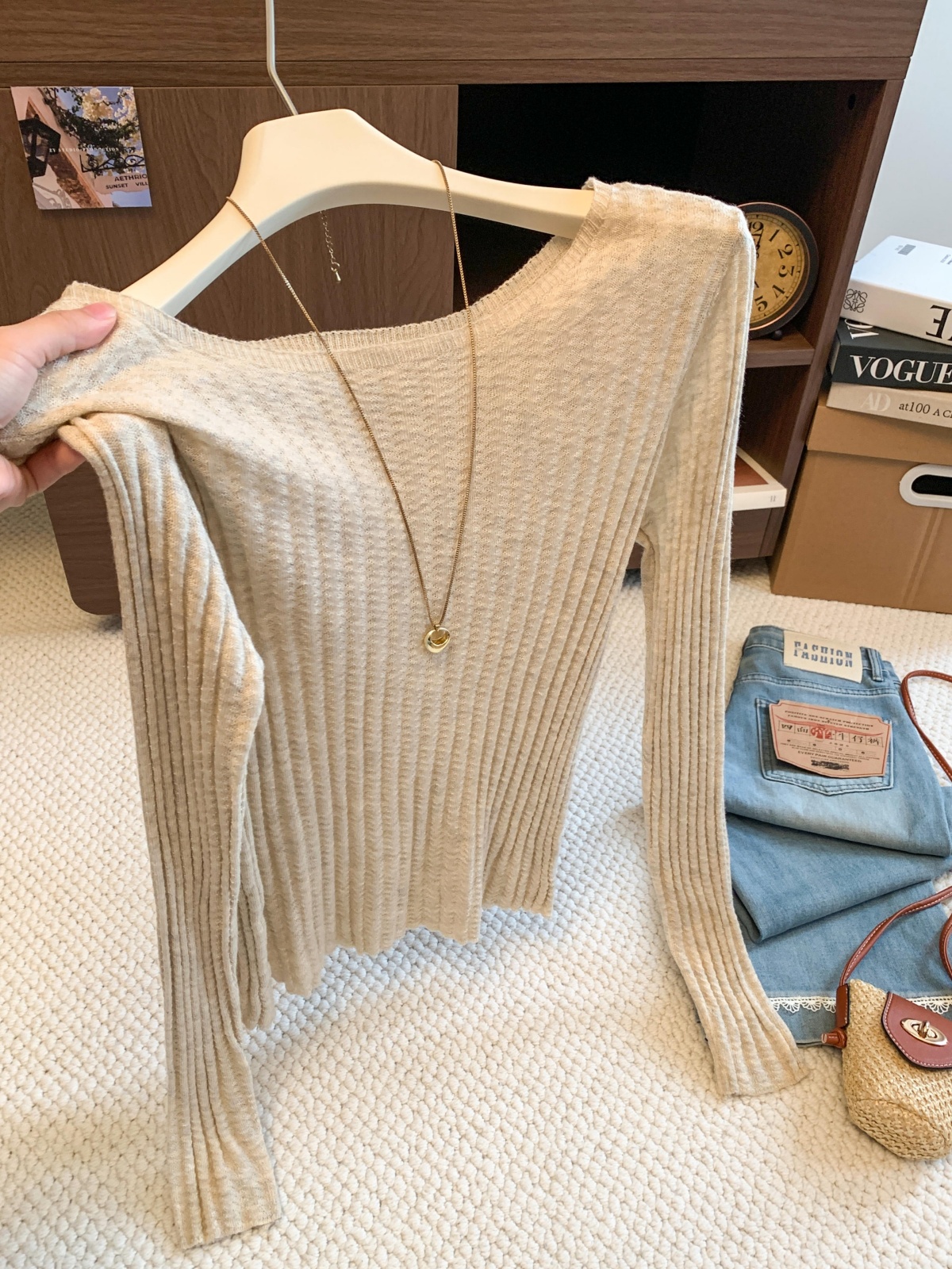 textured-ruched-light-luxury-knit-sweater-for-women-fall-2026-long-sleeve-base-layer-top Textured Ruched Light Luxury Knit Sweater for Women Fall 2026 Long Sleeve Base Layer Top